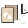 imageHAUS AND HUES Black Abstract Art Poster  Black Abstract Wall Print Geometric Art Abstract Art Decor Mid Century Modern Wall Decor Black Frame 24x36Floating Ovals  Objects