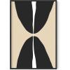 imageHAUS AND HUES Black Abstract Art Poster  Black Abstract Wall Print Geometric Art Abstract Art Decor Mid Century Modern Wall Decor Black Frame 24x36Half Circles
