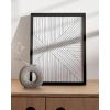 imageHAUS AND HUES Black Abstract Art Poster  Black Abstract Wall Print Geometric Art Abstract Art Decor Mid Century Modern Wall Decor Black Frame 24x36Lines on Lines
