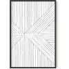 imageHAUS AND HUES Black Abstract Art Poster  Black Abstract Wall Print Geometric Art Abstract Art Decor Mid Century Modern Wall Decor Black Frame 24x36Lines on Lines