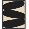 imageHAUS AND HUES Black Abstract Art Poster  Black Abstract Wall Print Geometric Art Abstract Art Decor Mid Century Modern Wall Decor Black Frame 24x36Stacked Ovals