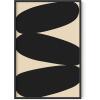 imageHAUS AND HUES Black Abstract Art Poster  Black Abstract Wall Print Geometric Art Abstract Art Decor Mid Century Modern Wall Decor Black Frame 24x36Stacked Ovals