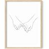 imageHAUS AND HUES Minimalist Wall Art  Abstract Poster Line Art Drawing Poster Sketch Wall Art Minimalist Women Wall Decor Abstract Wall Art Abstract Girl Line Art Black Frame 12x16Holding Pinkies