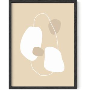 imageHAUS AND HUES Black Abstract Art Poster  Black Abstract Wall Print Geometric Art Abstract Art Decor Mid Century Modern Wall Decor Black Frame 24x36Floating Ovals  Objects