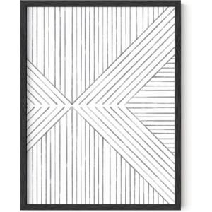 imageHAUS AND HUES Black Abstract Art Poster  Black Abstract Wall Print Geometric Art Abstract Art Decor Mid Century Modern Wall Decor Black Frame 24x36Lines on Lines
