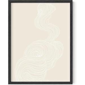 imageHAUS AND HUES Black Abstract Art Poster  Black Abstract Wall Print Geometric Art Abstract Art Decor Mid Century Modern Wall Decor Black Frame 24x36Smoke