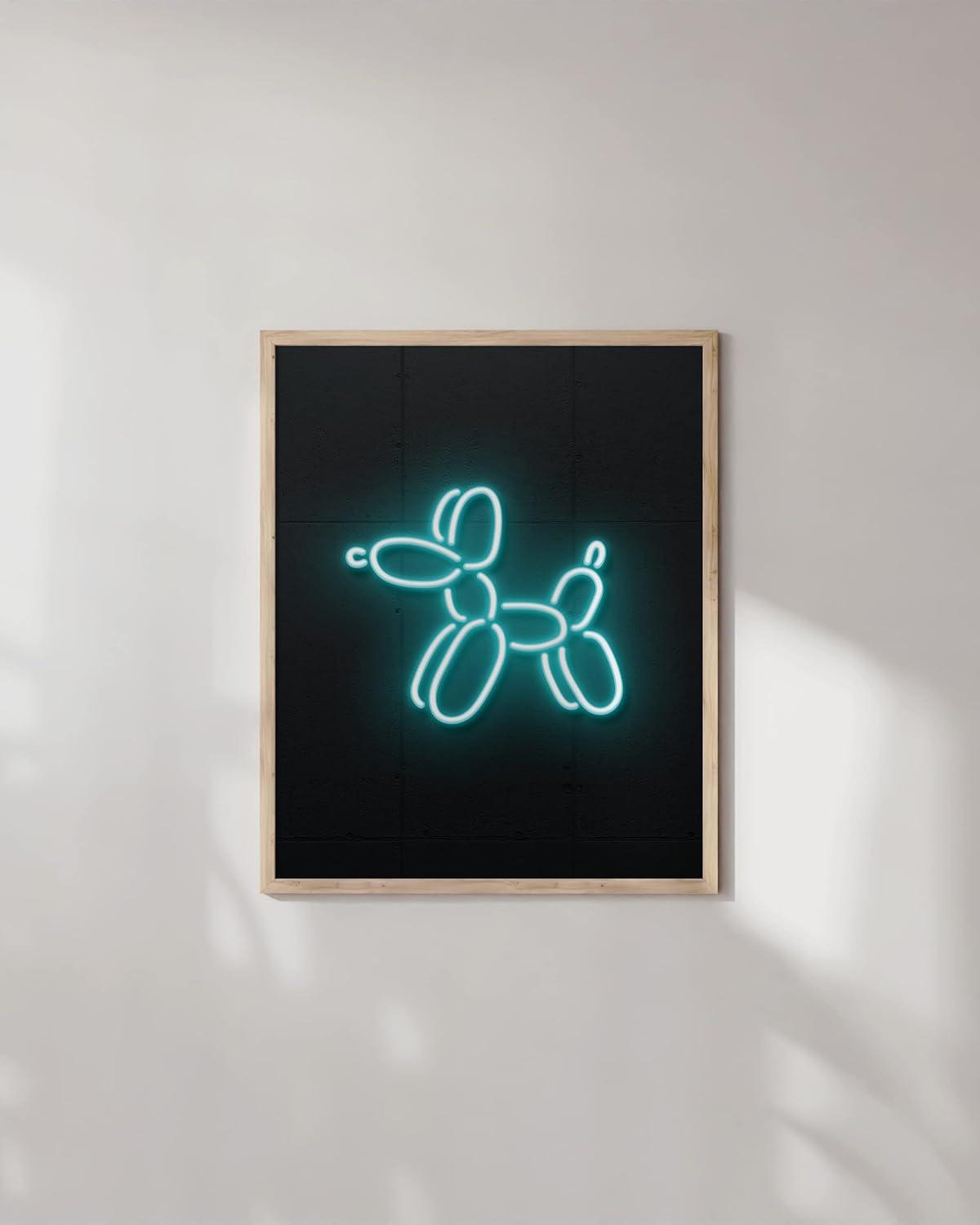 imageHAUS AND HUES Honey Bee Decor Garden Wall Art  Insect Poster Vintage Floral Posters and Prints Flower Poster Vintage Botanical Prints Black Frame 16x20Neon Dog