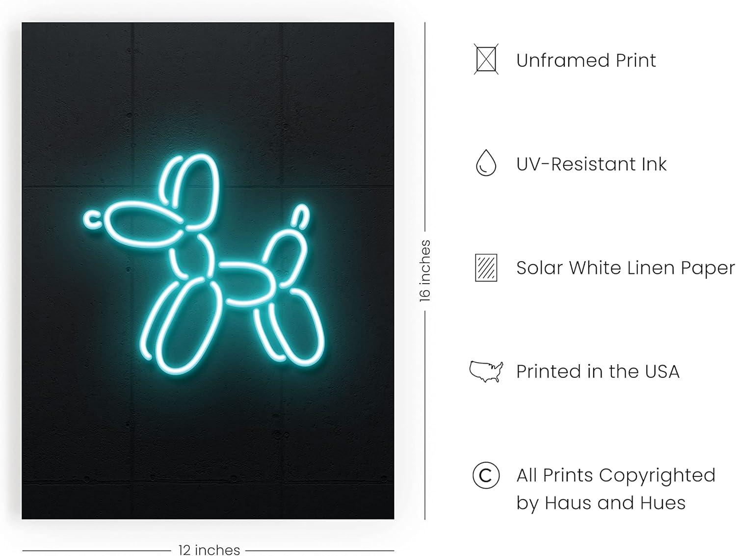 imageHAUS AND HUES Honey Bee Decor Garden Wall Art  Insect Poster Vintage Floral Posters and Prints Flower Poster Vintage Botanical Prints Black Frame 16x20Neon Dog