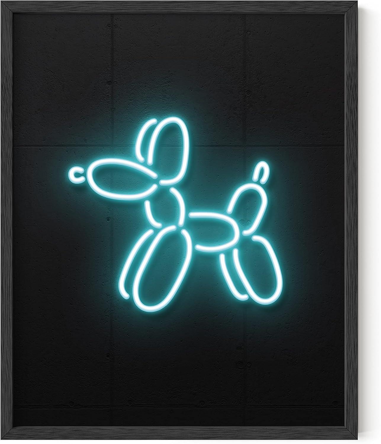 imageHAUS AND HUES Honey Bee Decor Garden Wall Art  Insect Poster Vintage Floral Posters and Prints Flower Poster Vintage Botanical Prints Black Frame 16x20Neon Dog