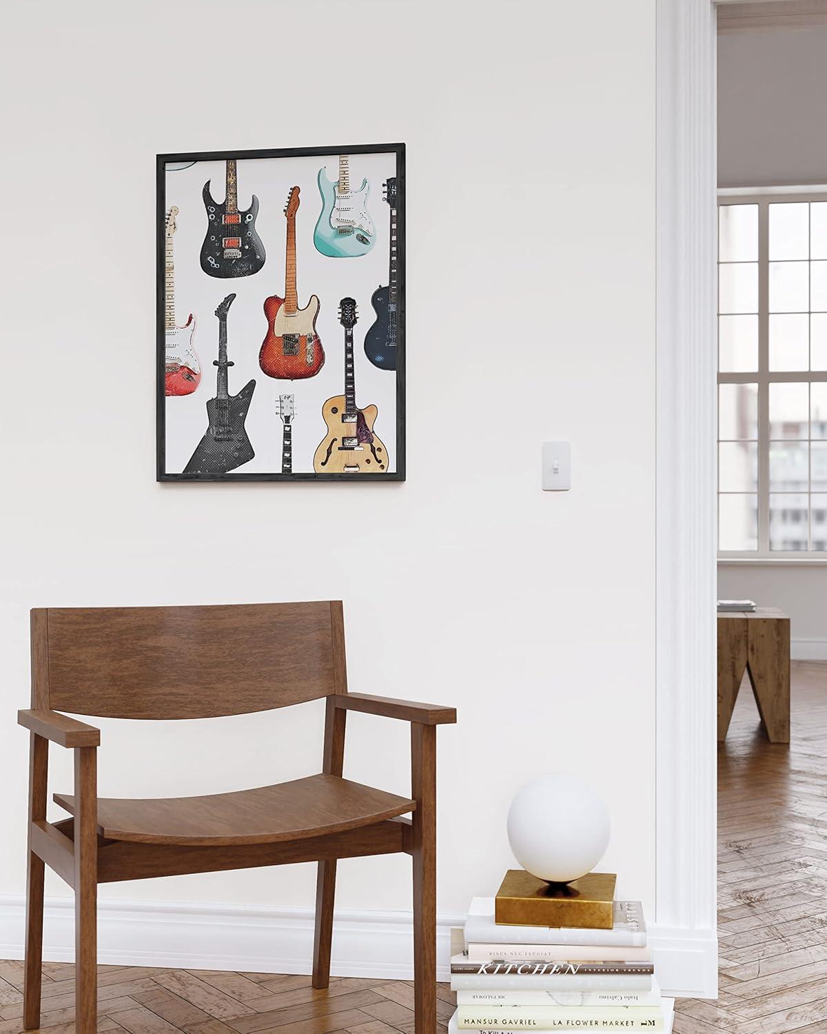 imageHAUS AND HUES Honey Bee Decor Garden Wall Art  Insect Poster Vintage Floral Posters and Prints Flower Poster Vintage Botanical Prints Black Frame 16x20Electric Guitar