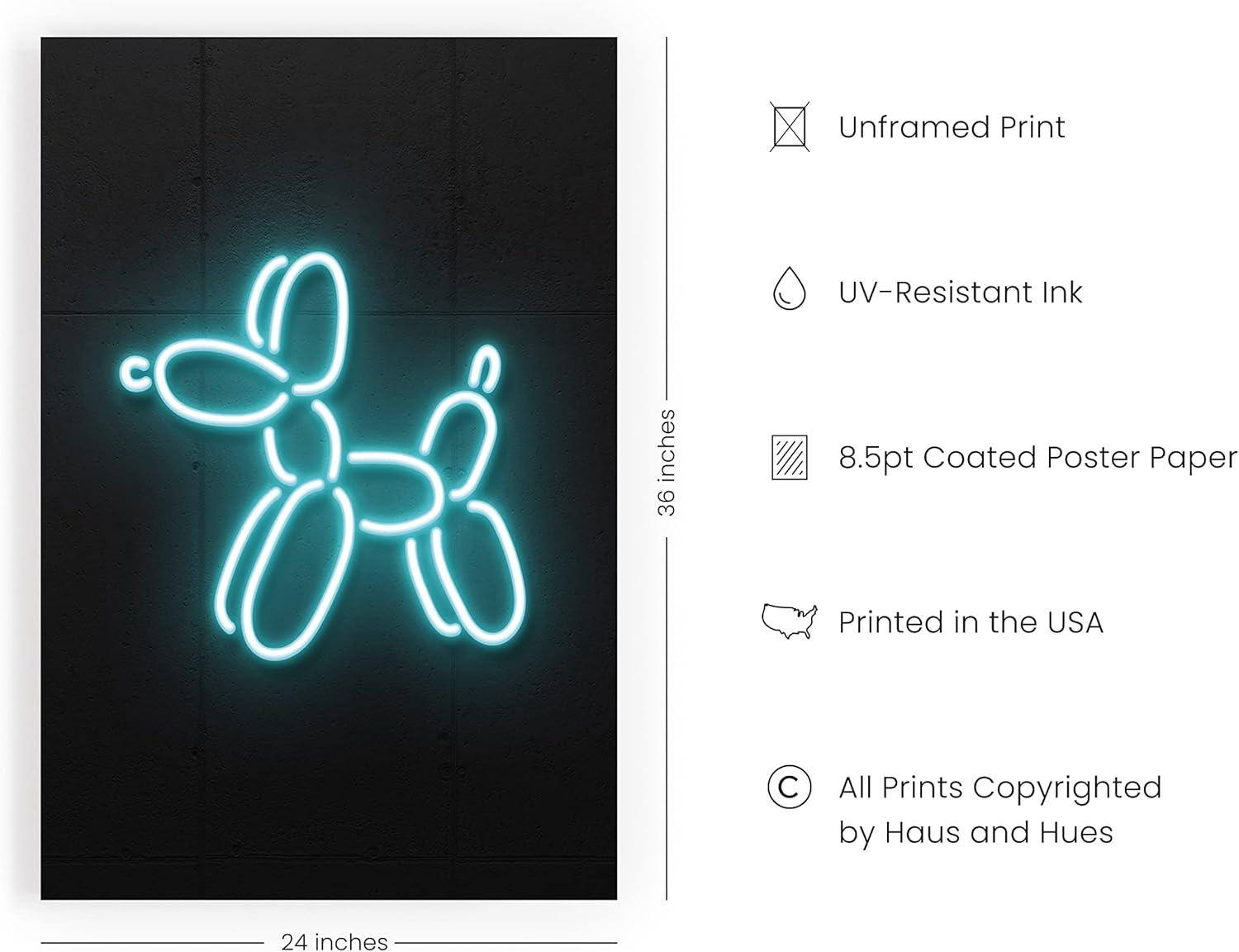 imageHAUS AND HUES Honey Bee Decor Garden Wall Art  Insect Poster Vintage Floral Posters and Prints Flower Poster Vintage Botanical Prints Black Frame 16x20Neon Dog