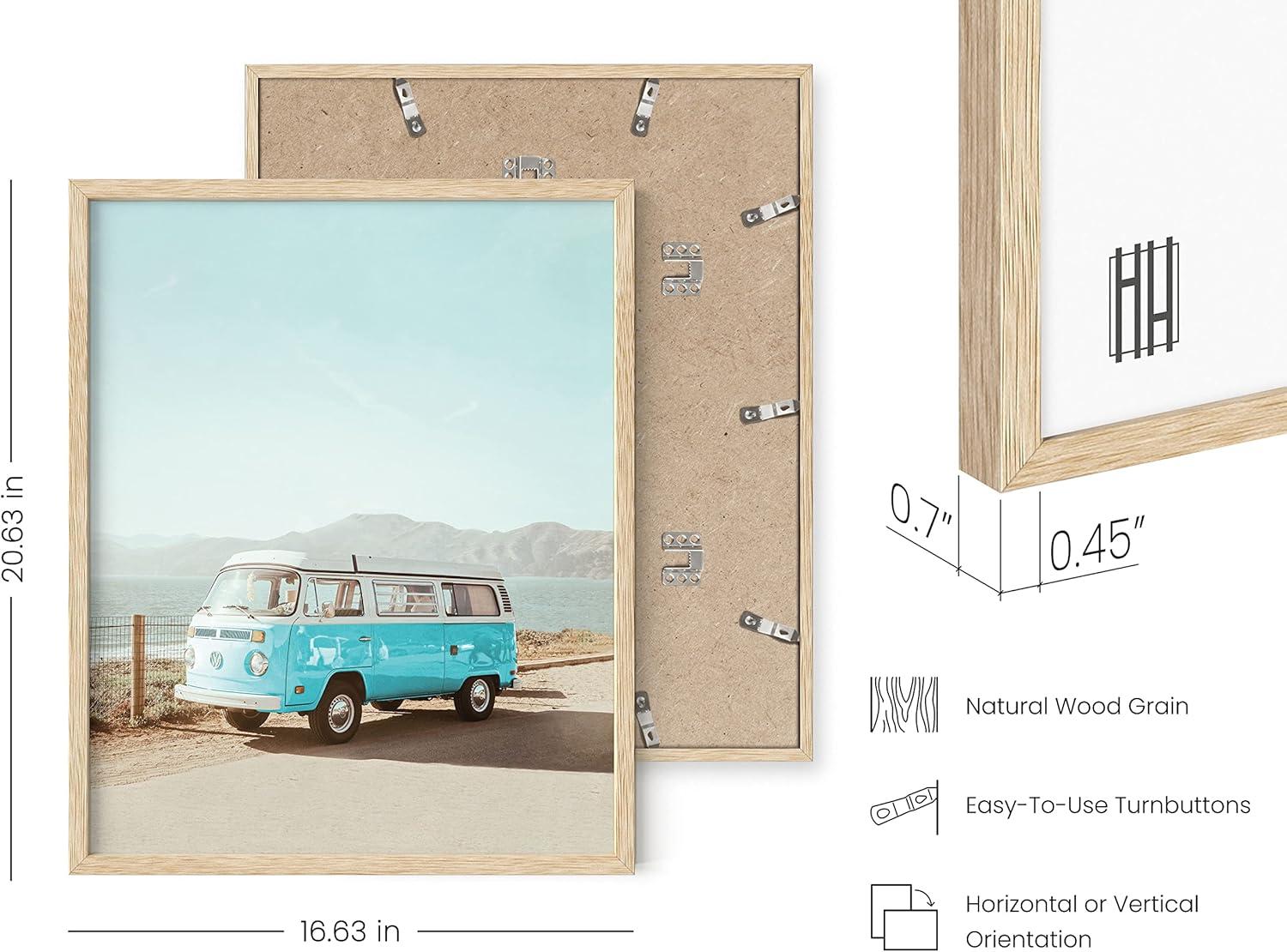 imageHAUS AND HUES Surfing Poster Beach Room Decor  Surfer Poster Art Prints Surfer Wall Art Wall Decor Vintage Beach Posters Surfer Print Beige Frame 16x20Blue Van