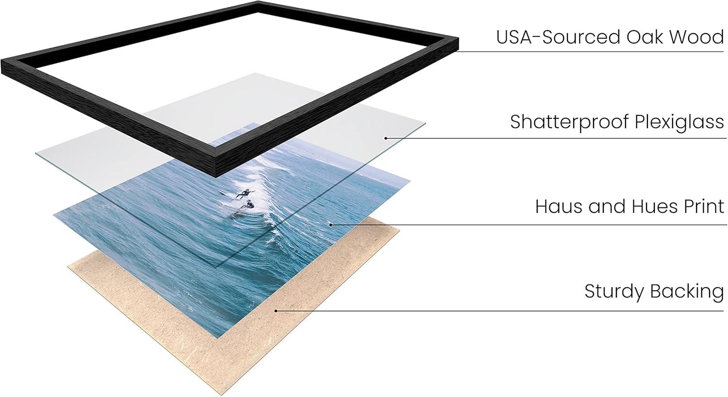 imageHAUS AND HUES Surfing Poster Beach Room Decor  Surfer Poster Art Prints Surfer Wall Art Wall Decor Vintage Beach Posters Surfer Print Beige Frame 16x20Surfer Print