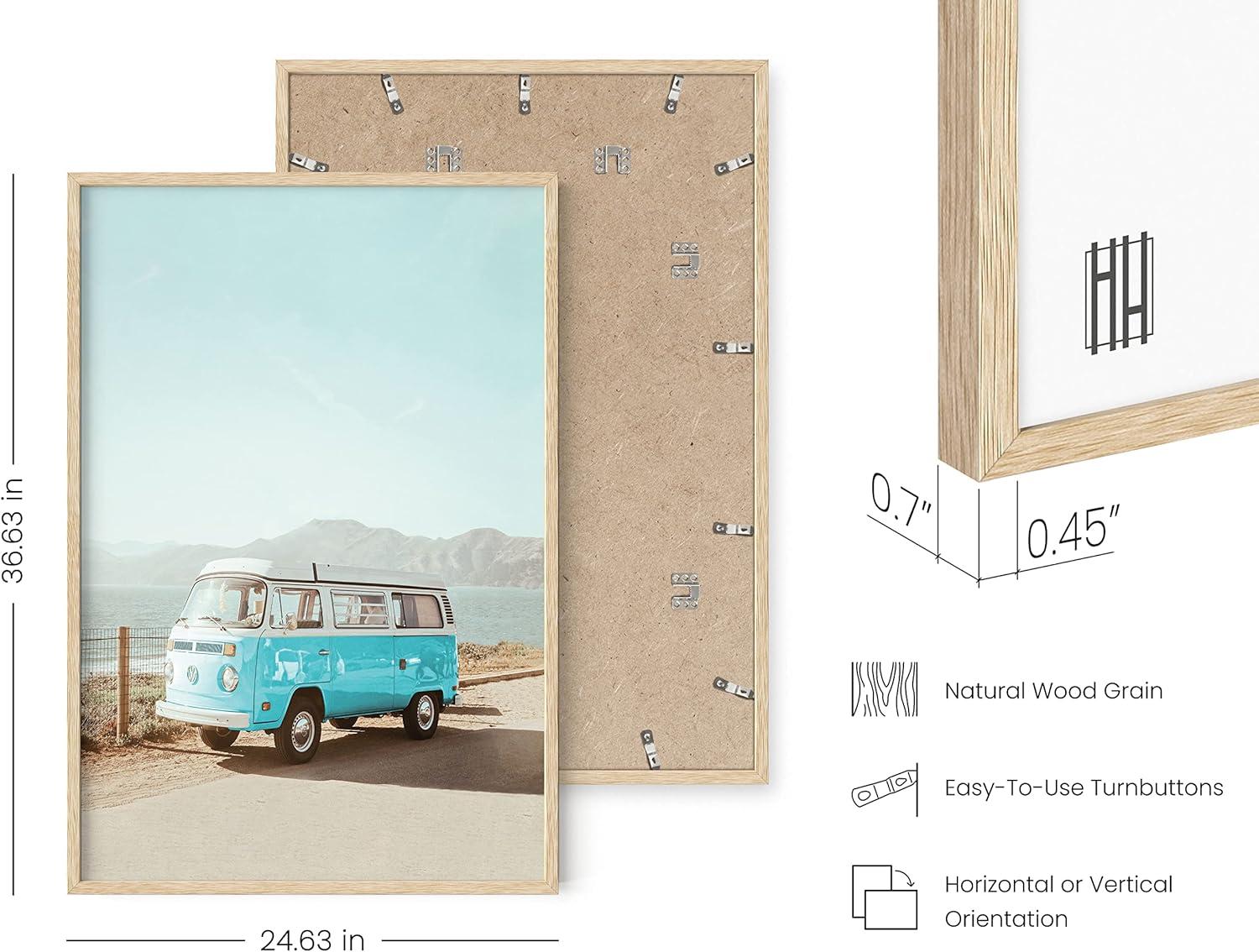 imageHAUS AND HUES Surfing Poster Beach Room Decor  Surfer Poster Art Prints Surfer Wall Art and Vintage Beach Posters Wall Art Beige Frame 12x16Blue Van