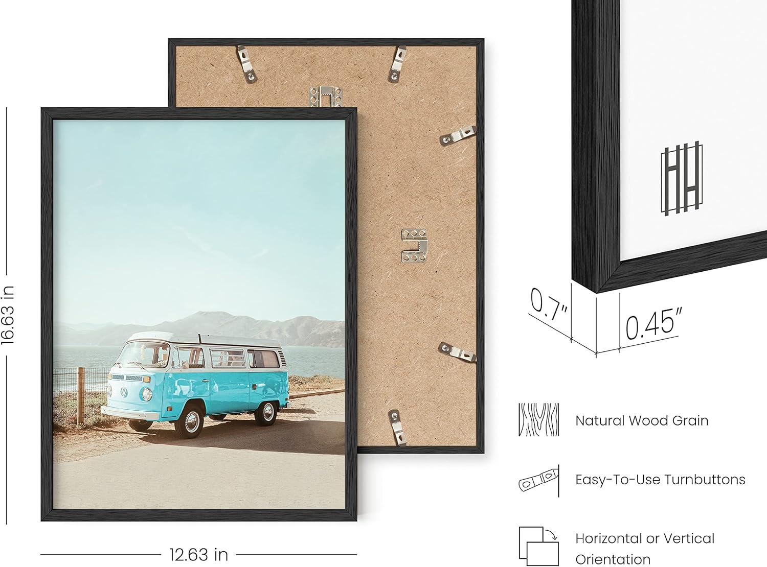 imageHAUS AND HUES Vintage Beach Wall Art and Surf Decor  Vintage Posters and Prints Surfboard Poster Beach Prints Wall Art Print Red Surf Van Poster Black Frame 16x20Blue Van