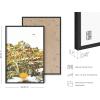 imageHAUS AND HUES Honey Bee Decor Garden Wall Art  Insect Poster Vintage Floral Posters and Prints Flower Poster Vintage Botanical Prints Black Frame 16x20Flowers and Bees