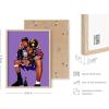imageHAUS AND HUES Kobe Wall Art  Kobe Bryant Poster Black Mamba Art Basketball Athlete with Trophy Framed Beige 24x36Beige Framed