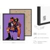 imageHAUS AND HUES Kobe Wall Art  Kobe Bryant Poster Black Mamba Art Basketball Athlete with Trophy Framed Beige 24x36Black Framed