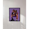 imageHAUS AND HUES Kobe Wall Art  Kobe Bryant Poster Black Mamba Art Basketball Athlete with Trophy Framed Beige 24x36Black Framed