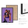 imageHAUS AND HUES Kobe Wall Art  Kobe Bryant Poster Black Mamba Art Basketball Athlete with Trophy Framed Beige 24x36Black Framed