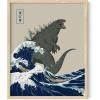 imageHAUS AND HUES Meme Posters  Funny Wall Art for College Dorm Humor Room Decor for Men ampamp Teens Unframed 12x16Great Wave Vs Godzilla