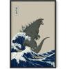 imageHAUS AND HUES Meme Posters  Funny Wall Art for College Dorm Humor Room Decor for Men ampamp Teens Unframed 12x16Great Wave Vs Godzilla