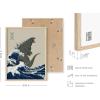 imageHAUS AND HUES Meme Posters  Funny Wall Art for College Dorm Humor Room Decor for Men ampamp Teens Unframed 12x16Great Wave Vs Godzilla