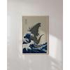 imageHAUS AND HUES Meme Posters  Funny Wall Art for College Dorm Humor Room Decor for Men ampamp Teens Unframed 12x16Great Wave Vs Godzilla