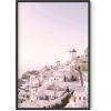 imageHAUS AND HUES Santorini Vintage Beach Prints  Greece Poster Vintage Beach Posters and Greek Photos Santorini Art Painting Mykonos Beige Frame 12x16Santorini