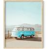 imageHAUS AND HUES Santorini Vintage Beach Prints  Greece Poster Vintage Beach Posters and Greek Photos Santorini Art Painting Mykonos Beige Frame 24x36Blue Van
