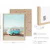 imageHAUS AND HUES Santorini Vintage Beach Prints  Greece Poster Vintage Beach Posters and Greek Photos Santorini Art Painting Mykonos Beige Frame 24x36Blue Van