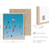 imageHAUS AND HUES Santorini Vintage Beach Prints  Greece Poster Vintage Beach Posters and Greek Photos Santorini Art Painting Mykonos Beige Frame 24x36Hot Air Balloons