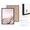 imageHAUS AND HUES Santorini Vintage Beach Prints  Greece Poster Vintage Beach Posters and Greek Photos Santorini Art Painting Mykonos Beige Frame 24x36Santorini