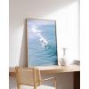 imageHAUS AND HUES Santorini Vintage Beach Prints  Greece Poster Vintage Beach Posters and Greek Photos Santorini Art Painting Mykonos Beige Frame 24x36Surfer Print