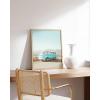 imageHAUS AND HUES Vintage Beach Wall Art and Surf Decor  Vintage Posters and Prints Surfboard Poster Beach Prints Wall Art Print Red Surf Van Poster Black Frame 16x20Blue Van