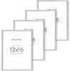 imageHAUS AND HUES 12x16 Silver Metal Picture Frames  Set of 4 Picture Frame Sets for Wall Collage Picture Frames 12x16 Set of 4 Paper Sized Picture Frame Silver Frames Bulk Silver Aluminum Frames