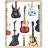 imageHAUS AND HUES Honey Bee Decor Garden Wall Art  Insect Poster Vintage Floral Posters and Prints Flower Poster Vintage Botanical Prints Black Frame 16x20Electric Guitar