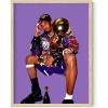 imageHAUS AND HUES Kobe Wall Art  Kobe Bryant Poster Black Mamba Art Basketball Athlete with Trophy Framed Beige 24x36Beige Framed