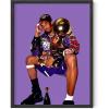 imageHAUS AND HUES Kobe Wall Art  Kobe Bryant Poster Black Mamba Art Basketball Athlete with Trophy Framed Beige 24x36Black Framed