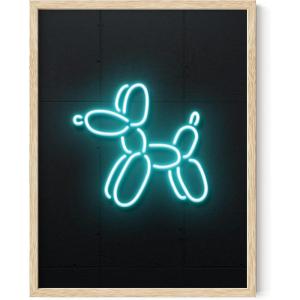 imageHAUS AND HUES Honey Bee Decor Garden Wall Art  Insect Poster Vintage Floral Posters and Prints Flower Poster Vintage Botanical Prints Black Frame 16x20Neon Dog