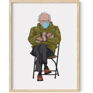 imageHAUS AND HUES Meme Posters  Funny Wall Art for College Dorm Humor Room Decor for Men ampamp Teens Unframed 12x16Bernie Sanders Sitting
