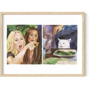 imageHAUS AND HUES Meme Posters  Funny Wall Art for College Dorm Humor Room Decor for Men ampamp Teens Unframed 12x16Woman Yelling at a Cat