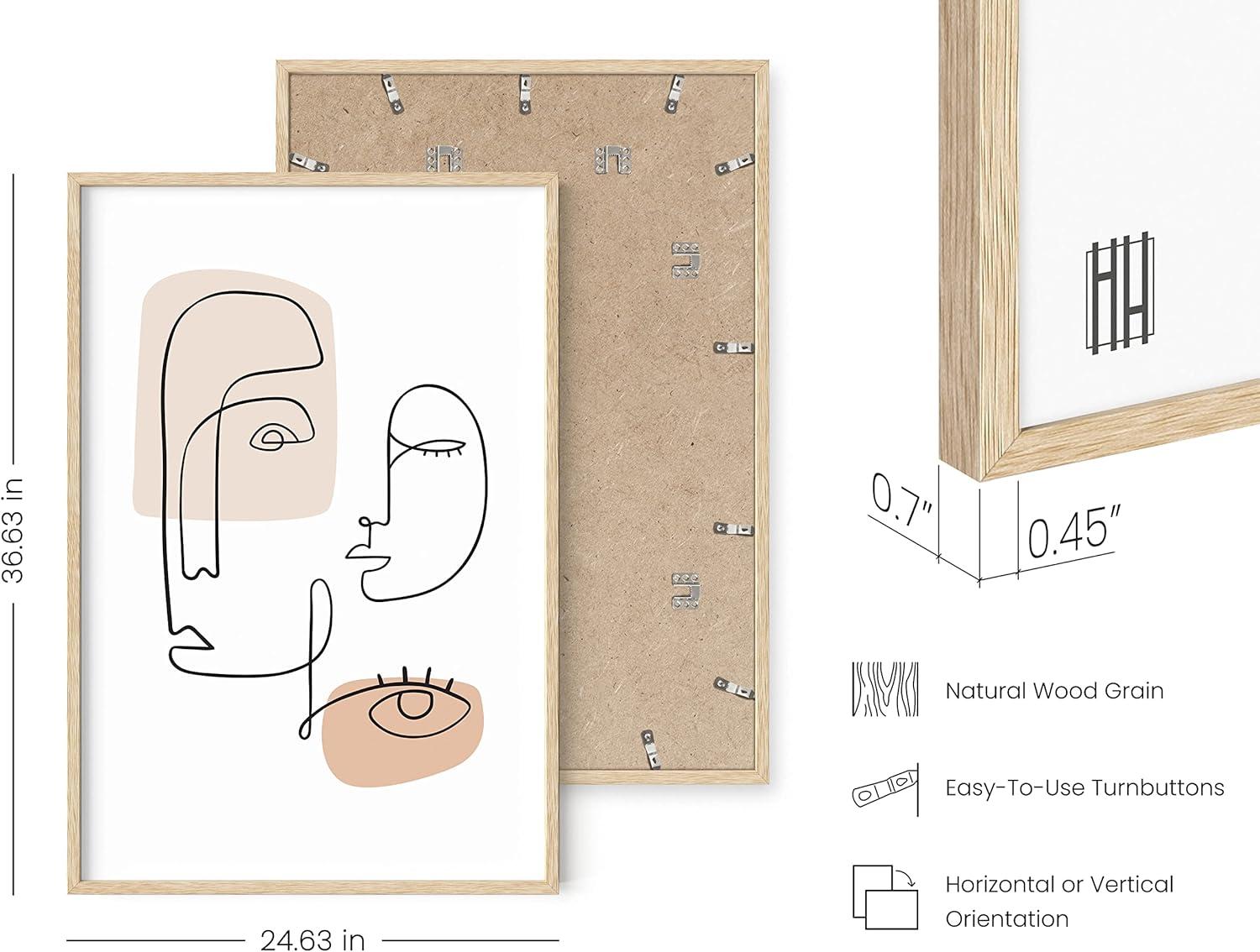 imageHAUS AND HUES Minimalist Line Art  OneLine Woman Sketch Feminist Boho Wall Decor Modern Aesthetic Print Unframed 16x20Colored Abstract Face