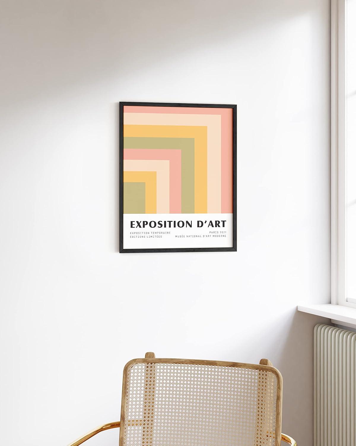 imageHAUS AND HUES Pink Wall Art Danish Pastel Posters Aesthetic Room Decor Cool Posters for Wall Unframed 24x36Colorful Geometric Angles
