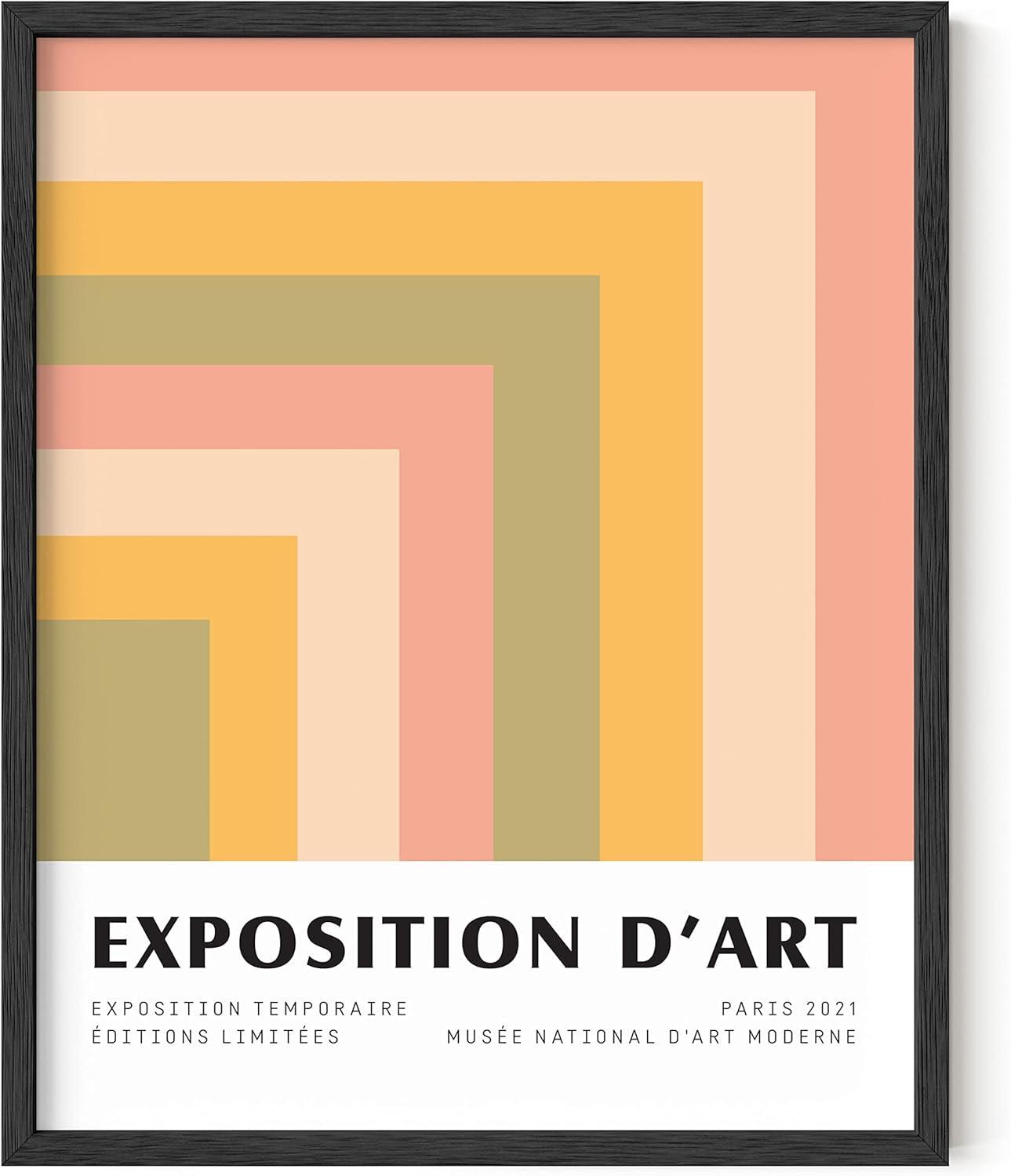imageHAUS AND HUES Pink Wall Art Danish Pastel Posters Aesthetic Room Decor Cool Posters for Wall Unframed 24x36Colorful Geometric Angles