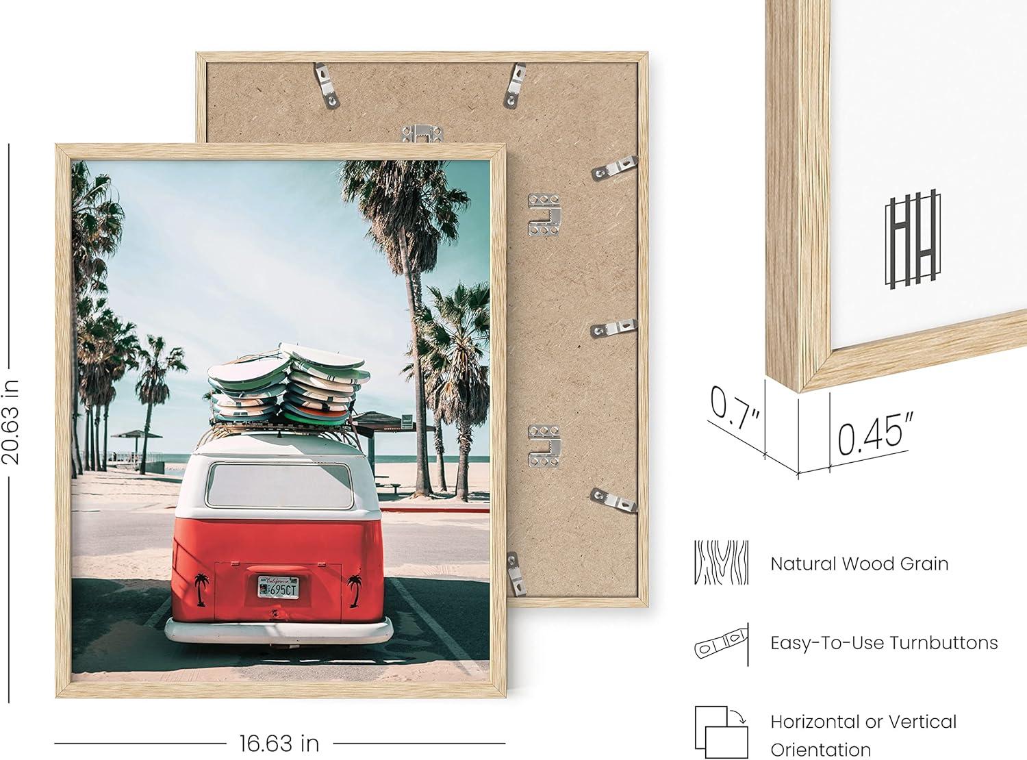 imageHAUS AND HUES Surfing Poster Beach Room Decor  Surfer Poster Art Prints Surfer Wall Art Wall Decor Vintage Beach Posters Surfer Print Black Frame 16x20Red Surf Van