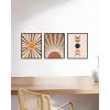 imageHAUS AND HUES Boho Wall Art  Set of 3 Mandala Moroccan Bohemian 16x20 Framed BlackMid Century Terracotta