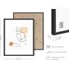 imageHAUS AND HUES Couple Kissing Wall Art Outline Poster  Woman Silhouette Minimalist Decor Bedroom Line Art Beige Frame 16x20Abstract Girl