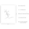 imageHAUS AND HUES Couple Kissing Wall Art Outline Poster  Woman Silhouette Minimalist Decor Bedroom Line Art Beige Frame 16x20Couple Kissing