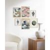 imageHAUS AND HUES Framed Abstract Wall Art Famous Artist Paintings Abstract Colorful Wall Art Geometric Wall Decor Abstract Modern Framed Painting Set Klint Artist Posters with Beige FrameJapanese